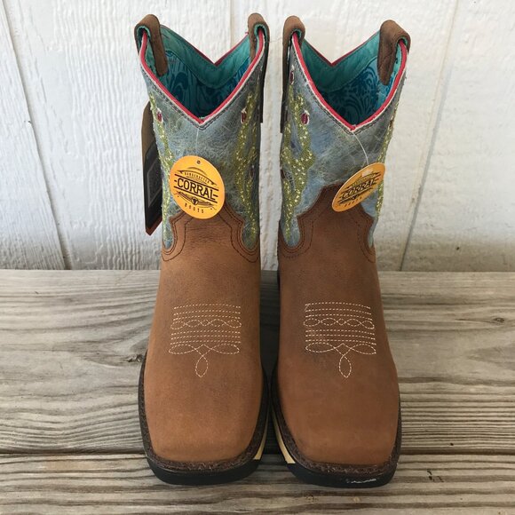 Corral Prickly Pear Cactus Womens Brown Leather Western Boots 7.5 M W5003 - Picture 11 of 13